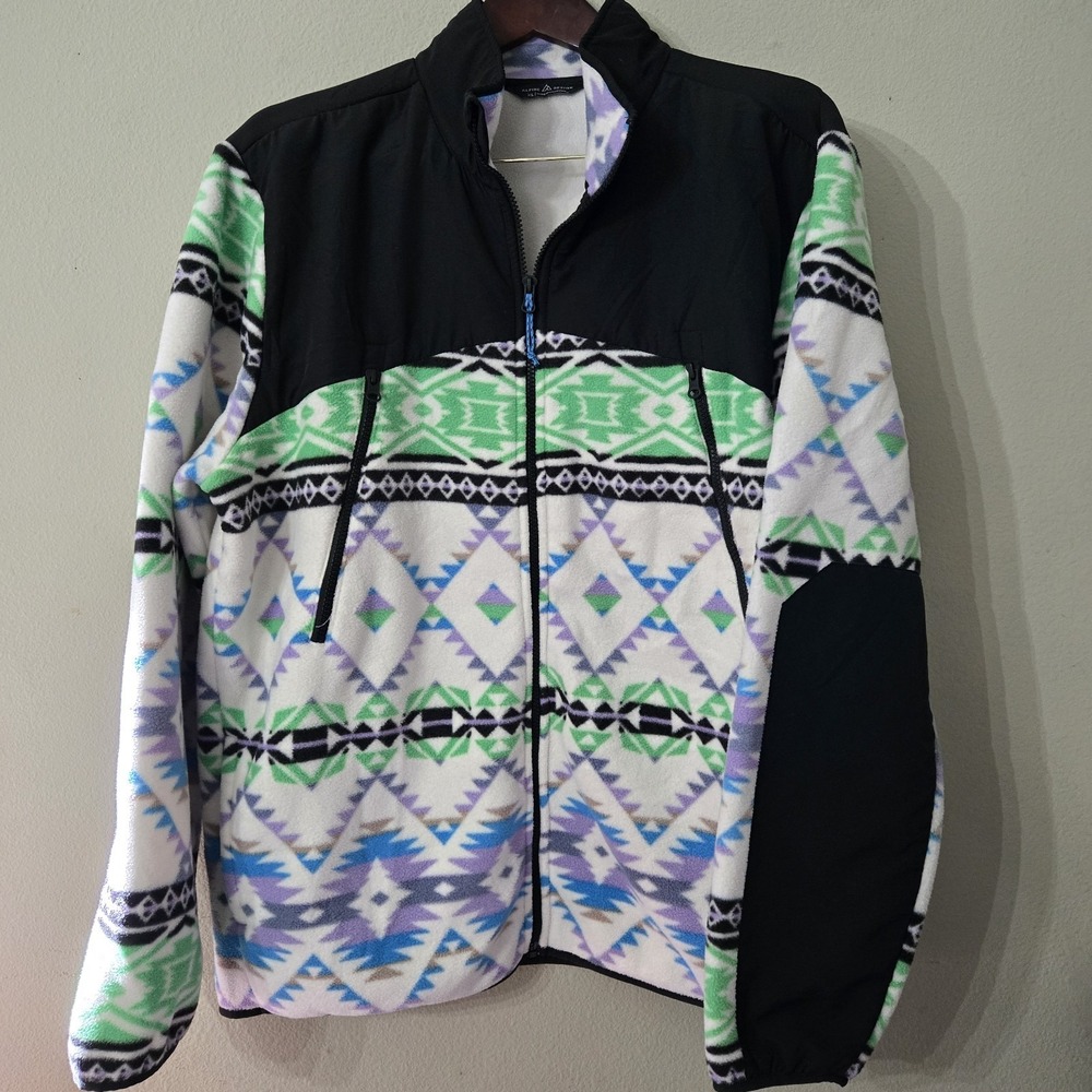 Alpine‎ Design Full Zip Thick Fleece Sweatshirt XL Tribal Aztec Pattern Unisex